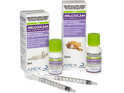 Meloxicam for Cats 3mL and 15mL bottles